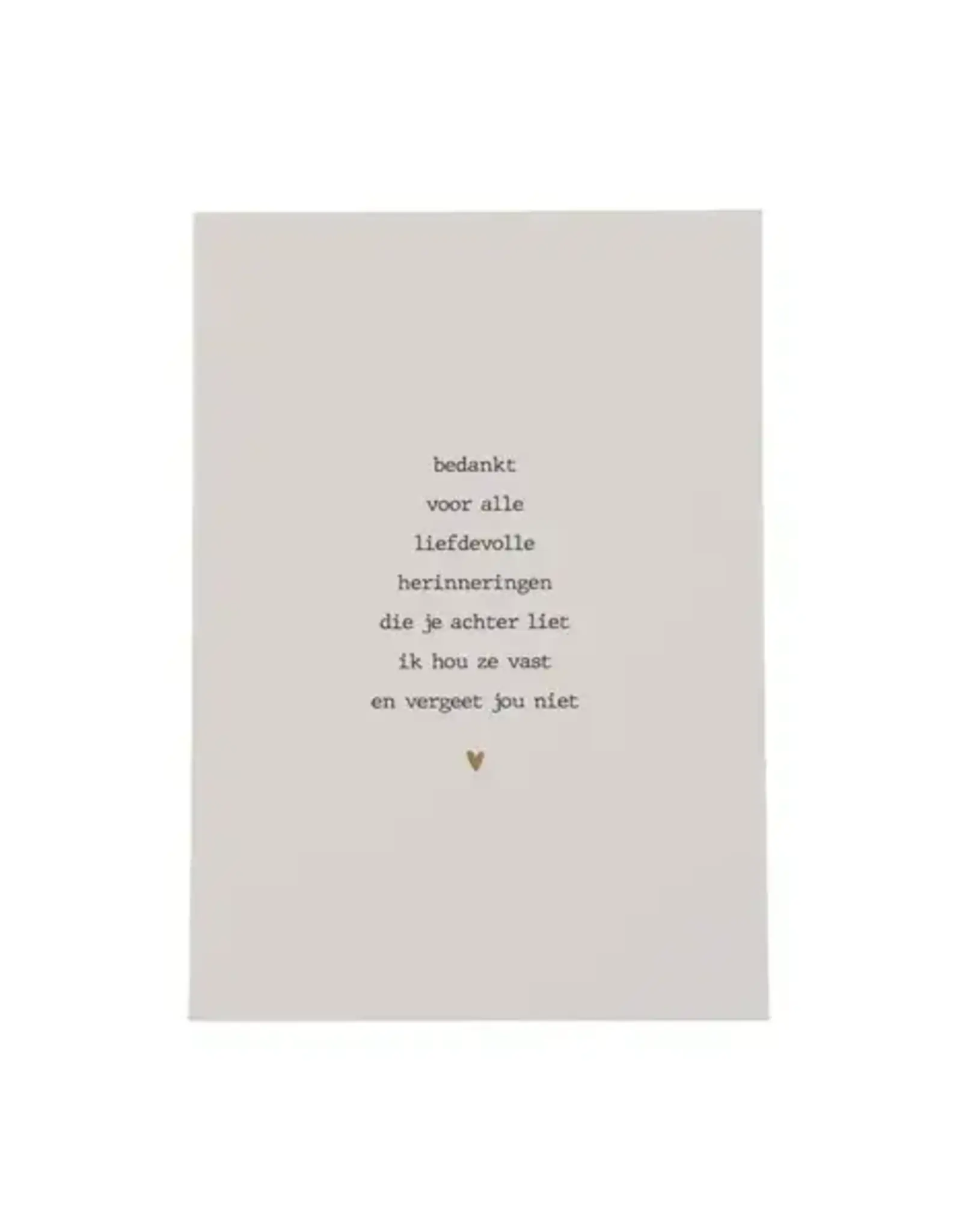 Zusss Ansichtkaart - gedichtje wit beige