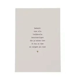 Zusss Ansichtkaart - gedichtje wit beige