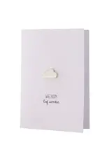 Zusss Wenskaart - Welkom lief wonder broche wit