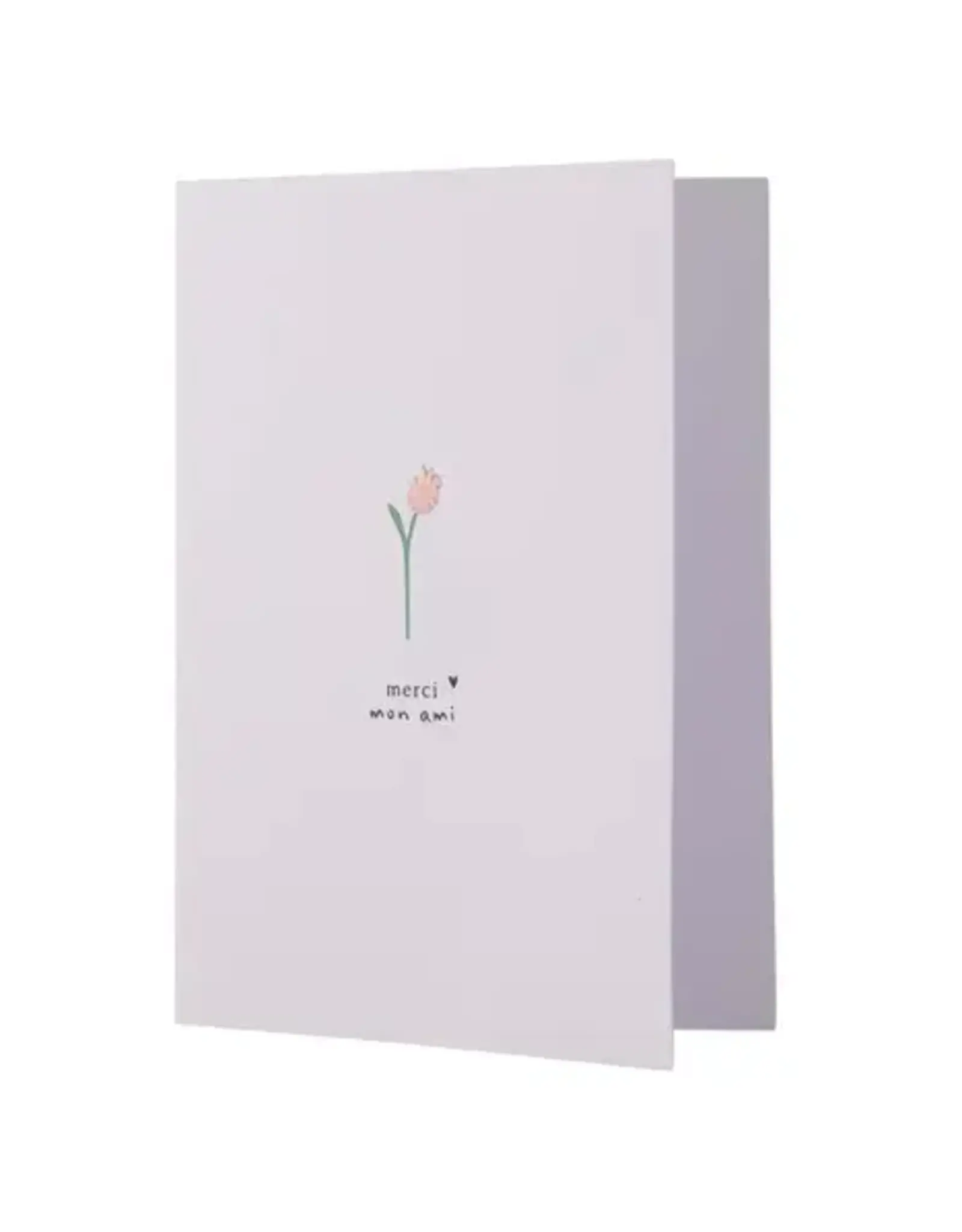 Zusss Wenskaart - Merci mon ami wit zalm