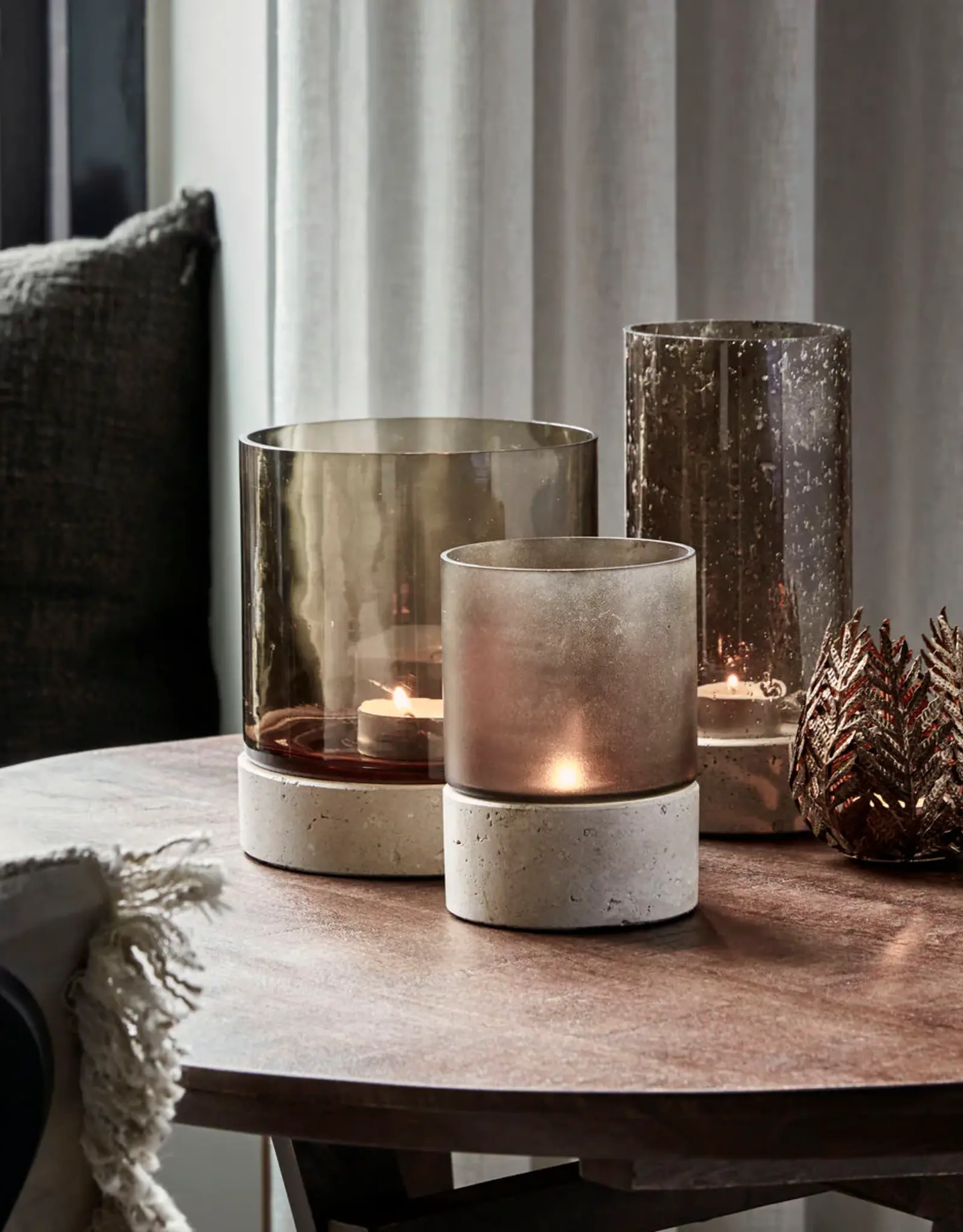 House Doctor Theelichthouder Rivo klein/mat - bruin