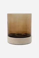 House Doctor Theelichthouder Rivo groot/helder - bruin