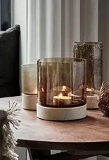 House Doctor Theelichthouder Rivo groot/helder - bruin