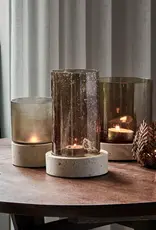 House Doctor Theelichthouder Rivo groot/smal/helder - bruin