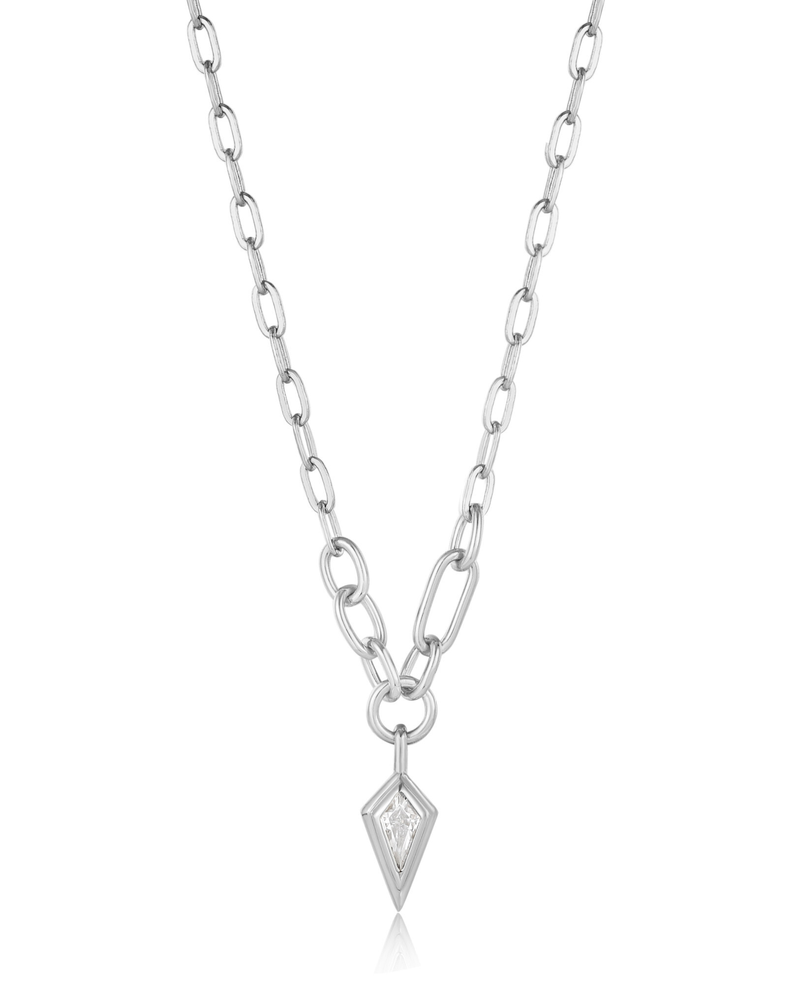 Ania Haie Ketting - Sparkledrop pendant chunky chain - zilver