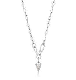 Ania Haie Ketting - Sparkledrop pendant chunky chain - zilver