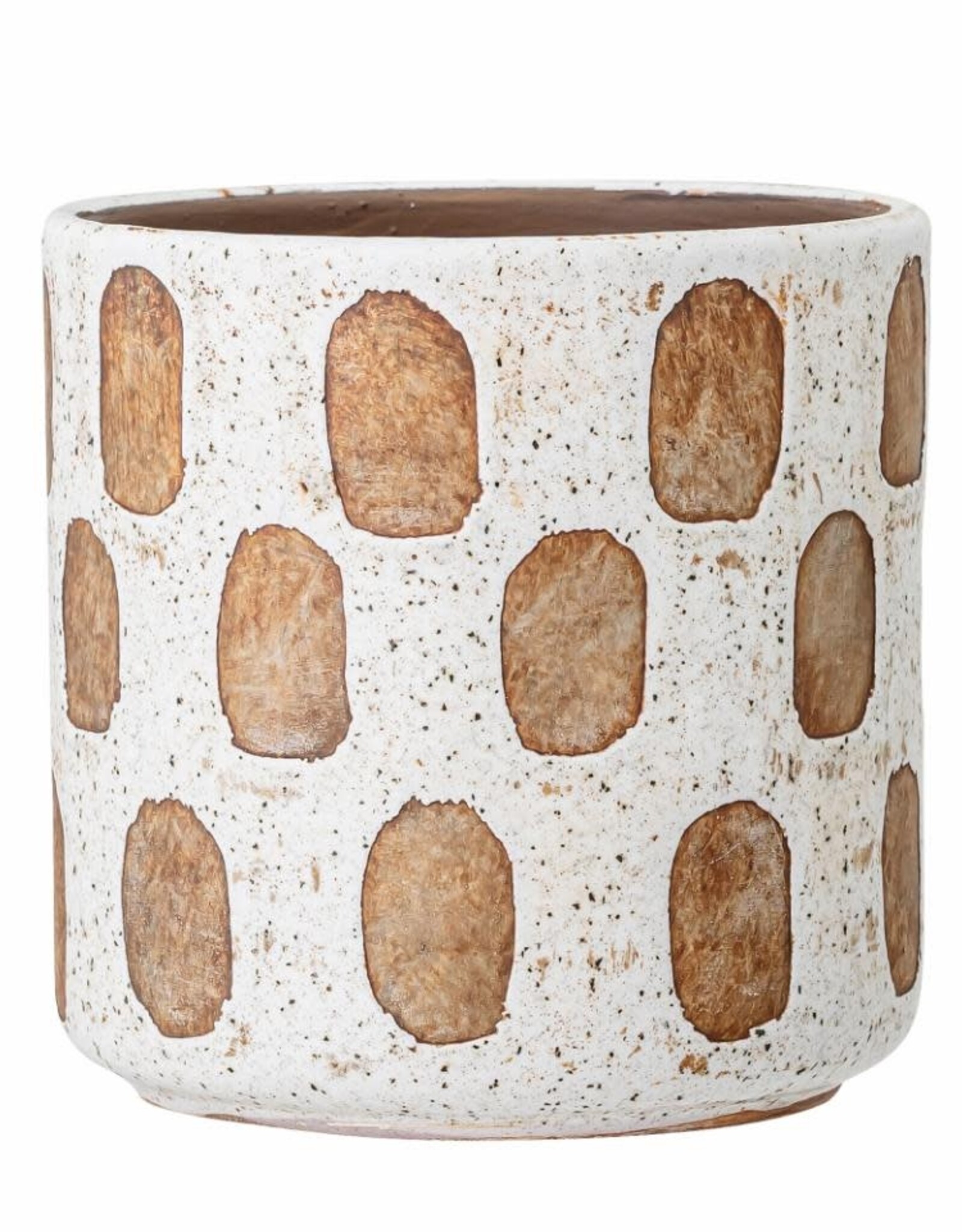 Bloomingville Bloempot - Avo - wit/terracotta Ø12cm x H12cm