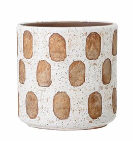 Bloomingville Bloempot - Avo - wit/terracotta Ø12cm x H12cm