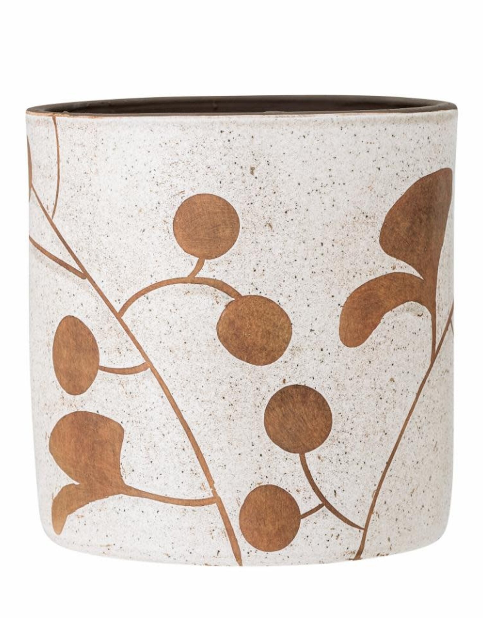Bloomingville Bloempot - Janis - wit/terracotta Ø20cm x H20cm