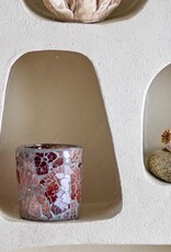 Bloomingville Theelichthouder - Evalyn- rose - gerecycleerd glas - Ø 7.5cm x H7cm