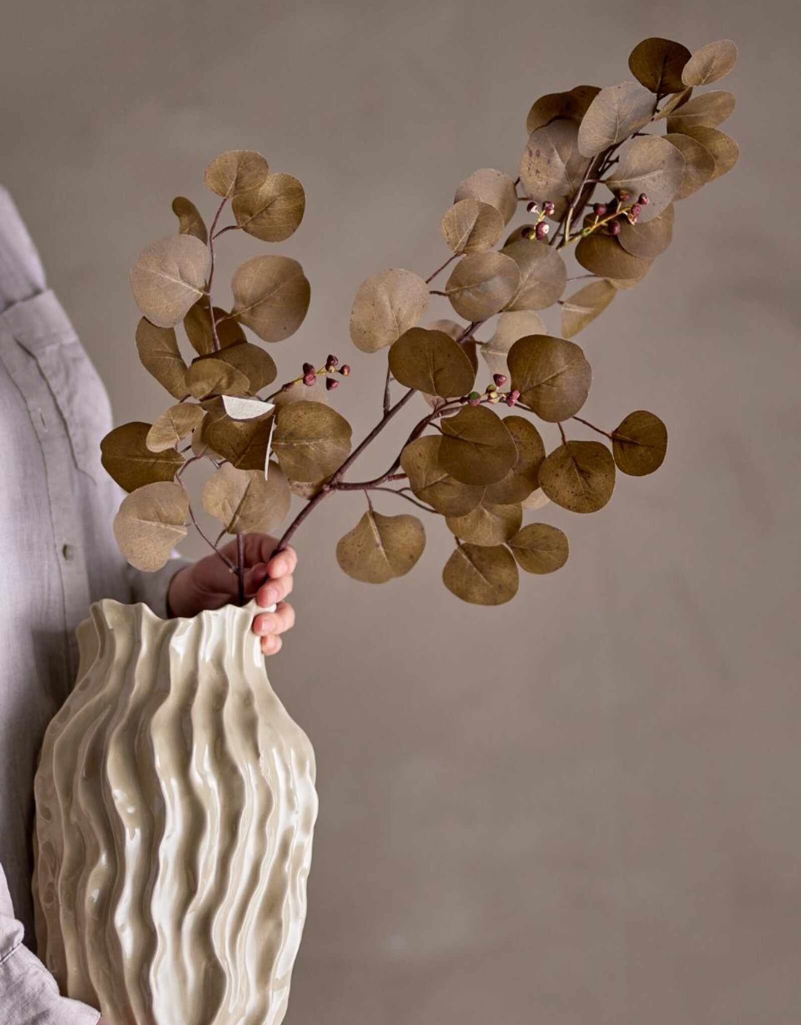 Bloomingville Kunstbloem - Eucalyptus stem bruin - H86cm