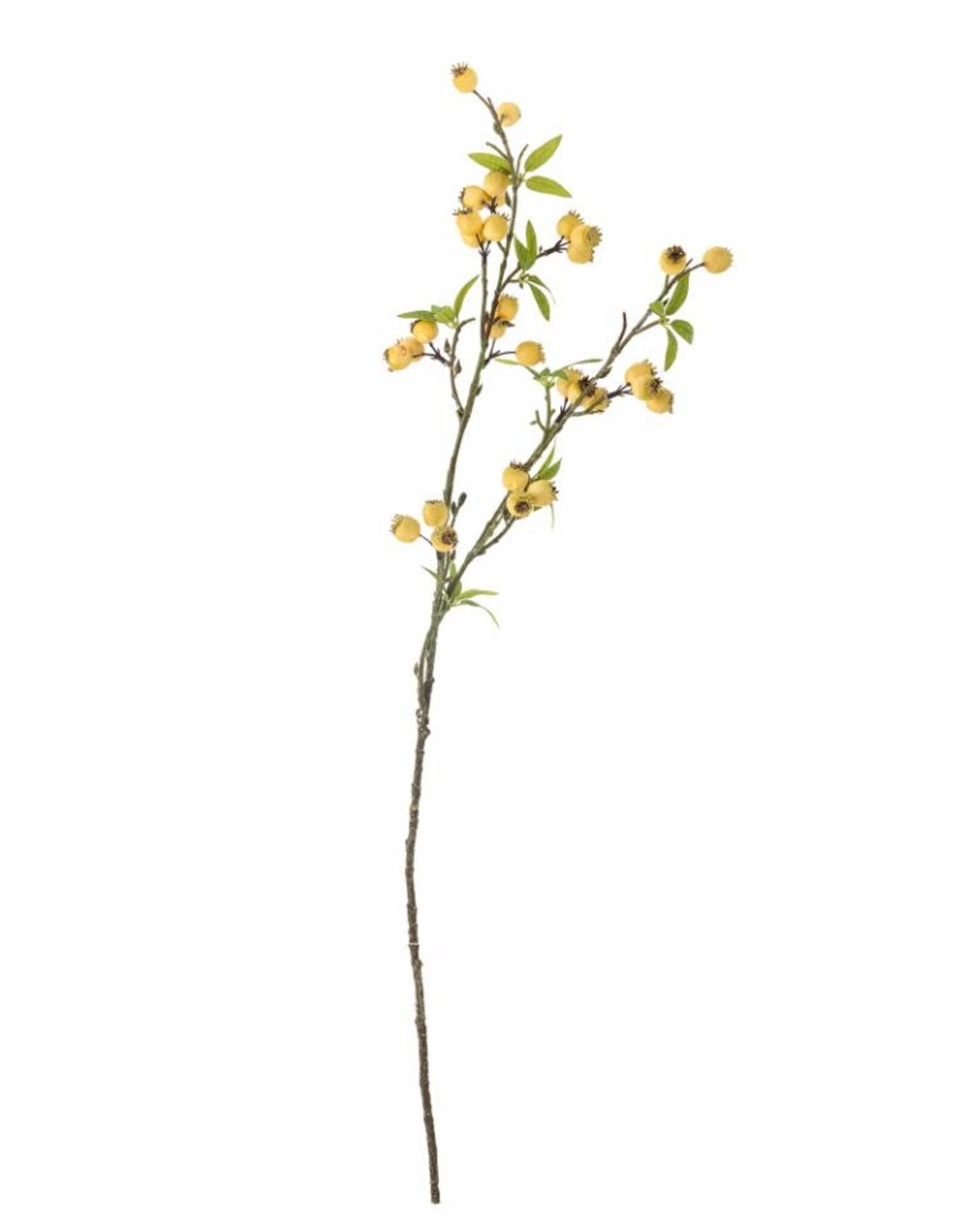 Bloomingville Kunstbloem - Haxthorn tak geel - H84cm