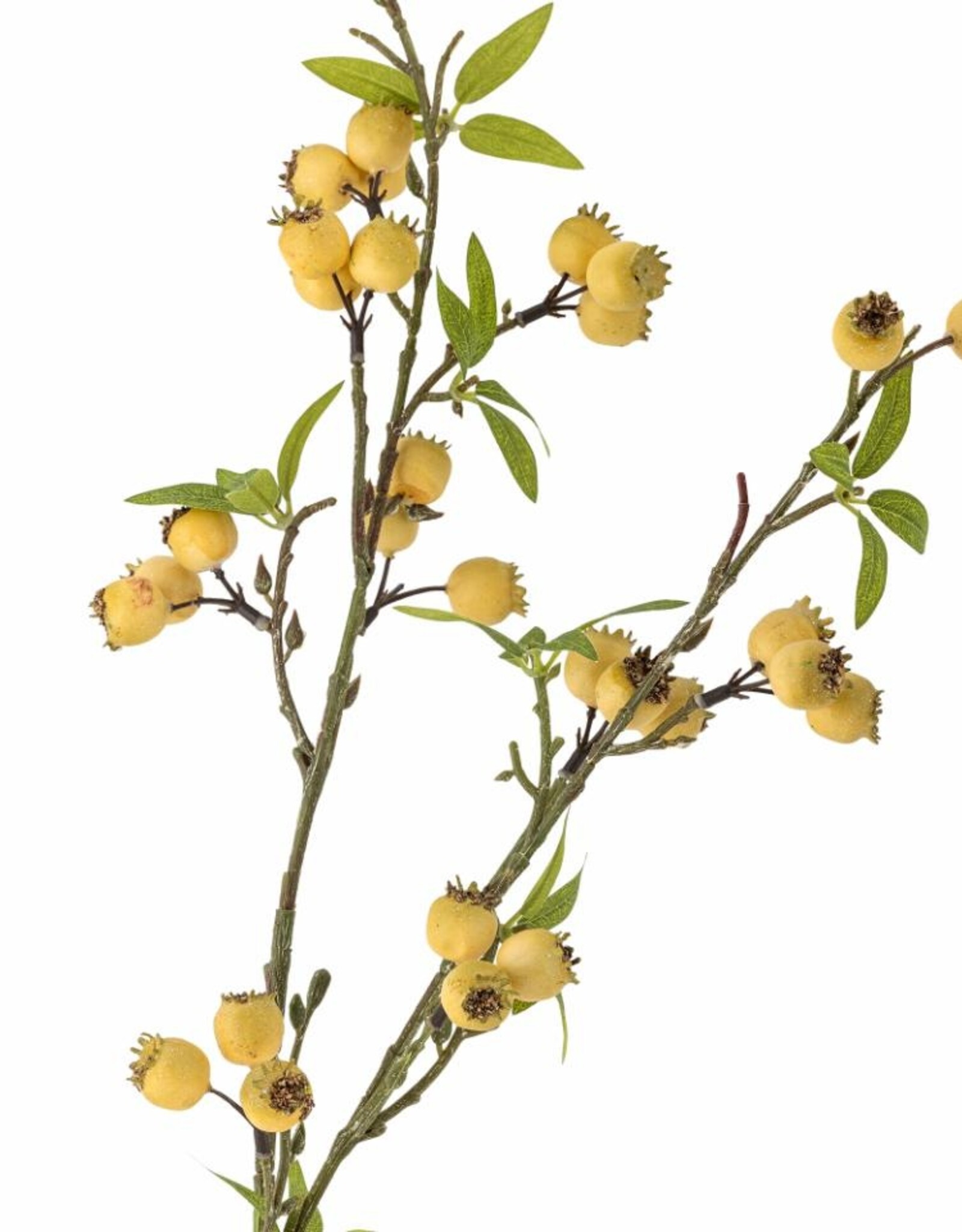 Bloomingville Kunstbloem - Haxthorn tak geel - H84cm