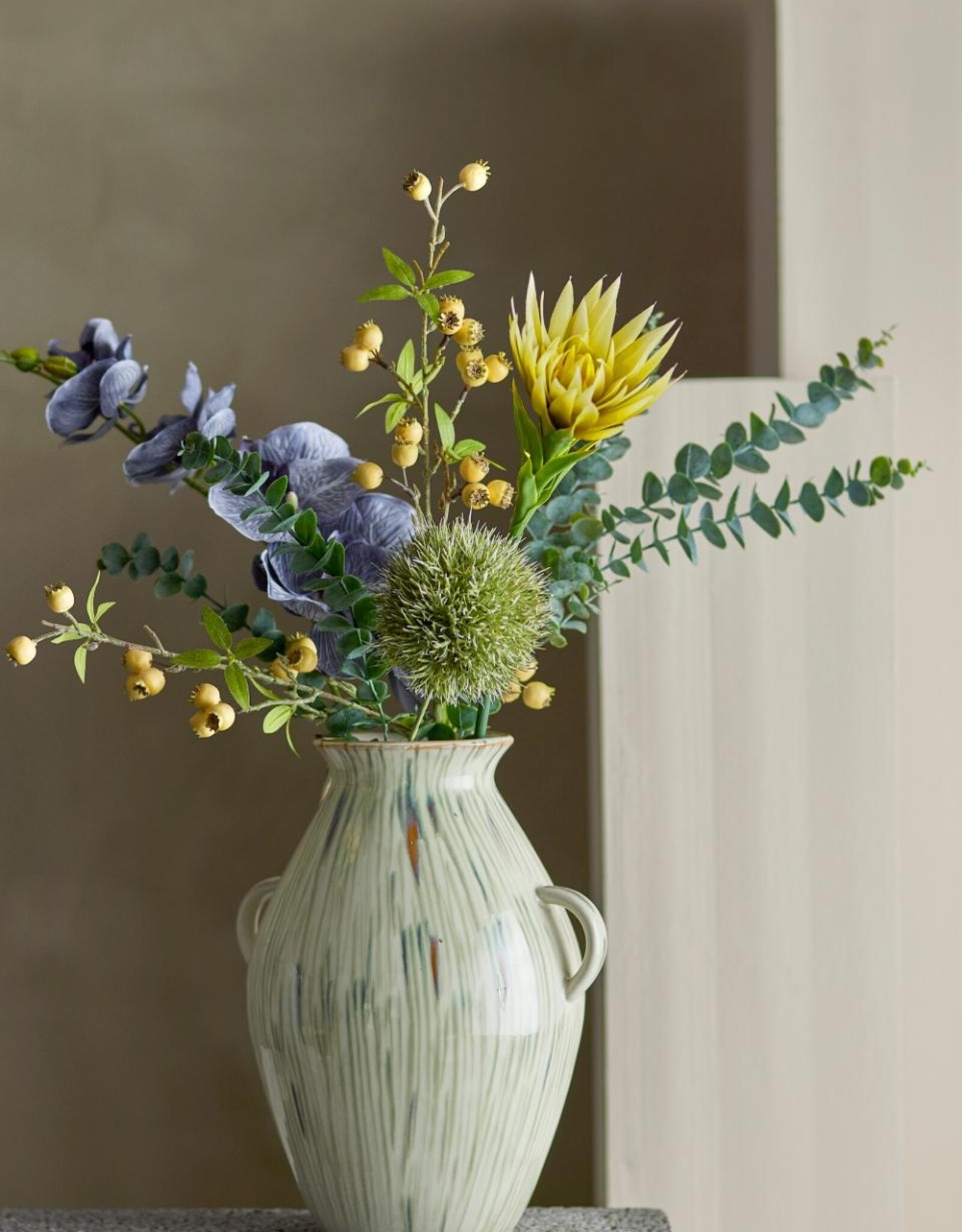 Bloomingville Kunstbloem - Haxthorn tak geel - H84cm