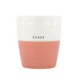 Zusss Koffiemok kusss wit/oudroze