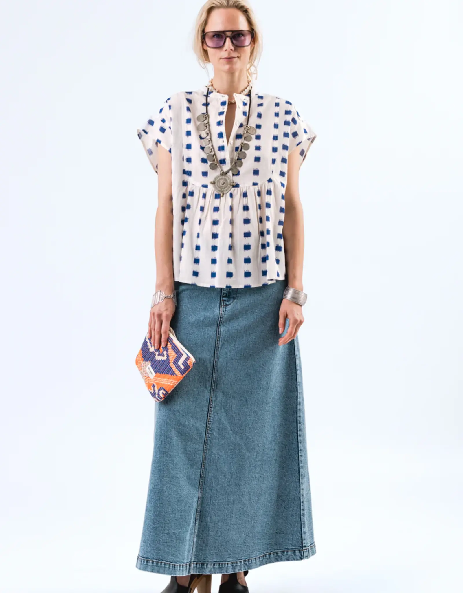 Lollys Laundry Rok -  LunaLL - Maxi skirt - blauw