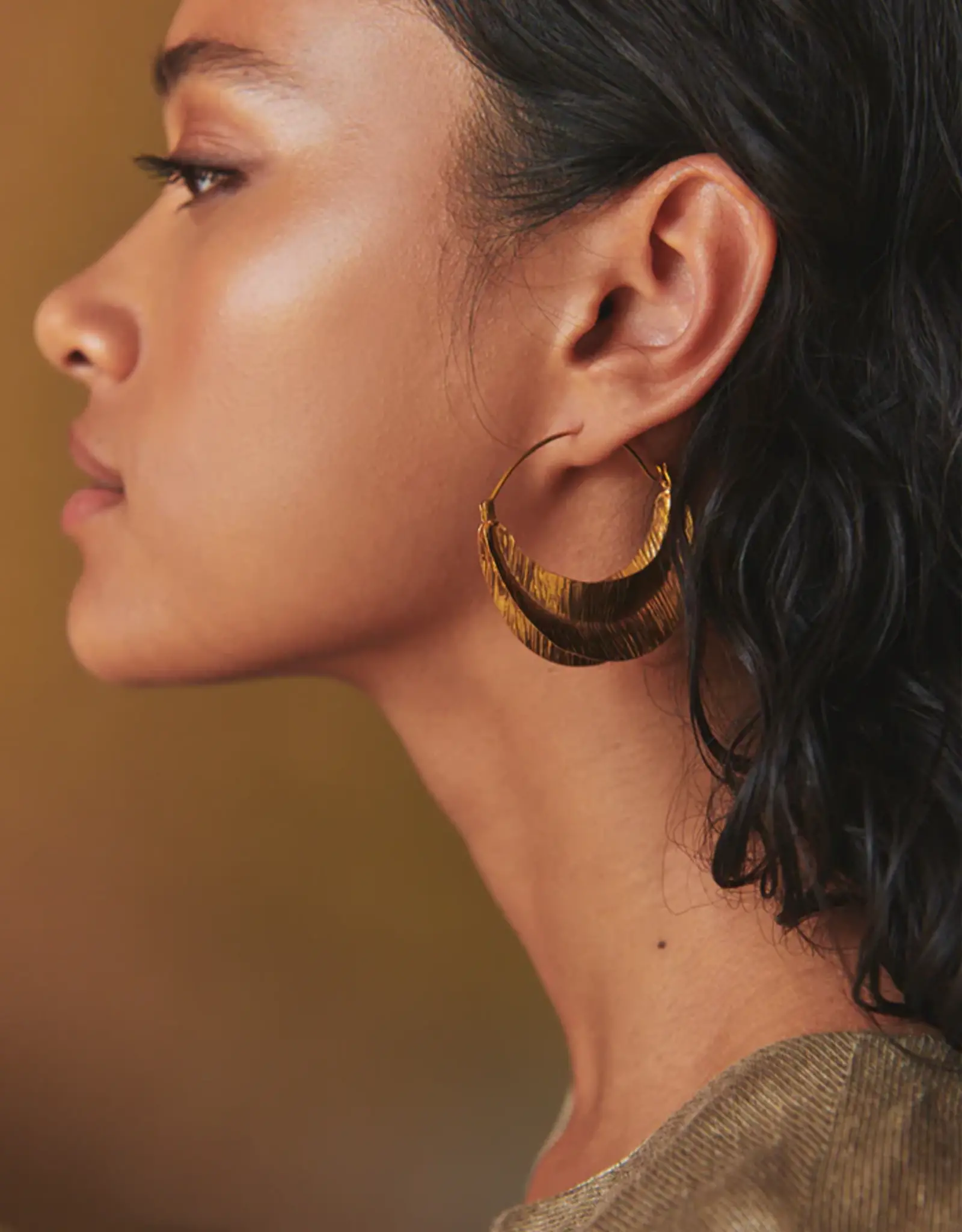 By-bar Oorbellen - moon - gold