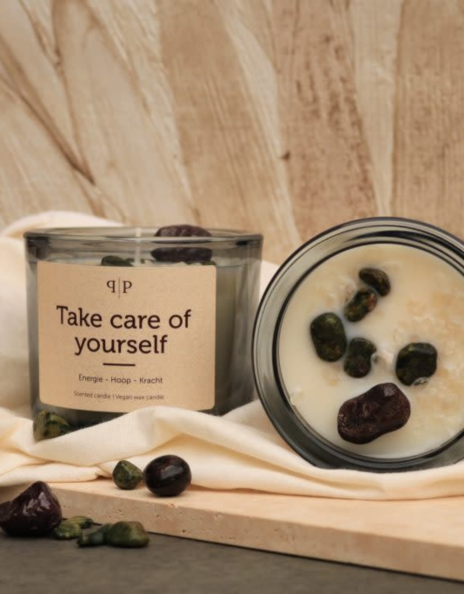 Pottie Pot Geurkaars met edelstenen - Take care of yourself