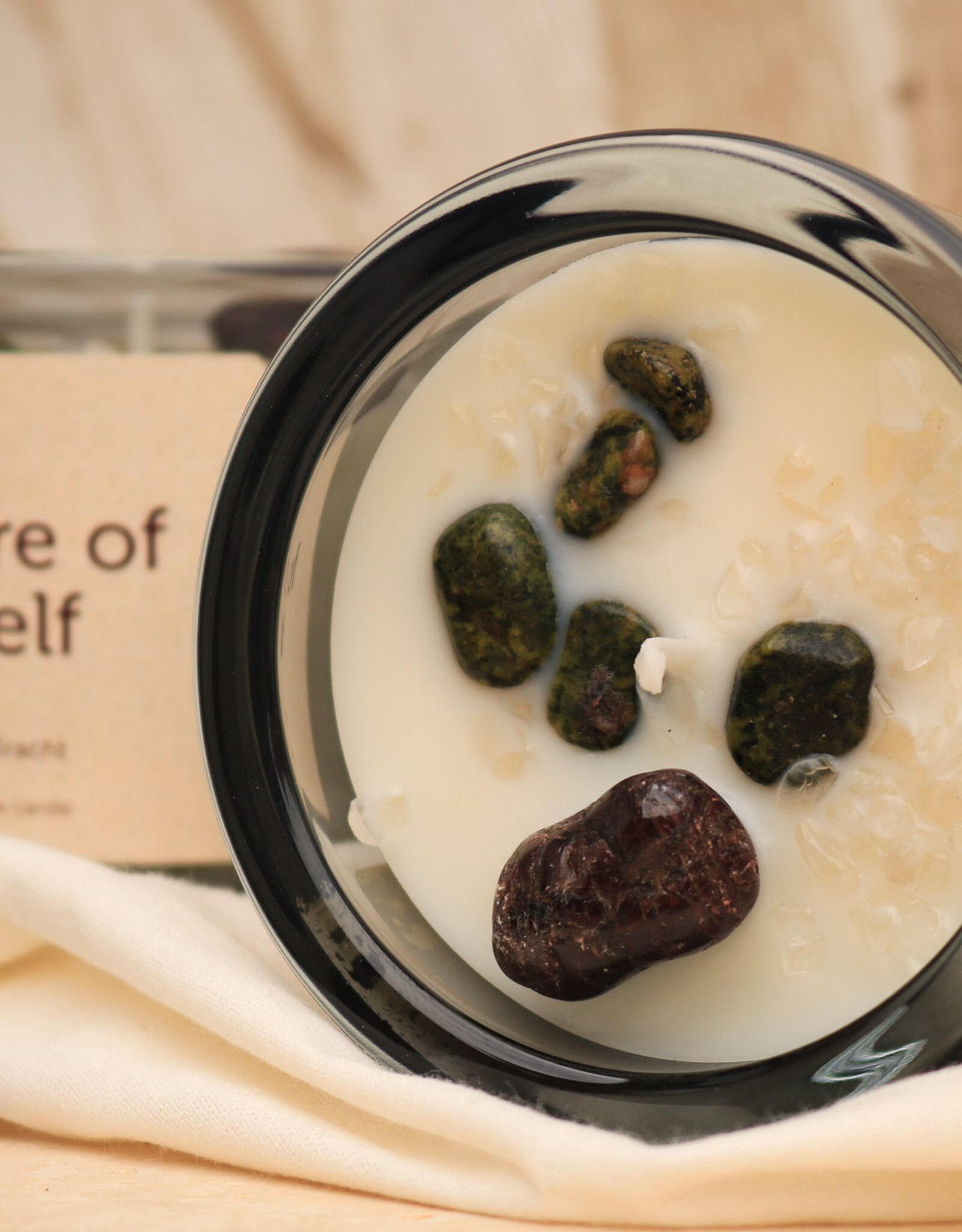 Pottie Pot Geurkaars met edelstenen - Take care of yourself
