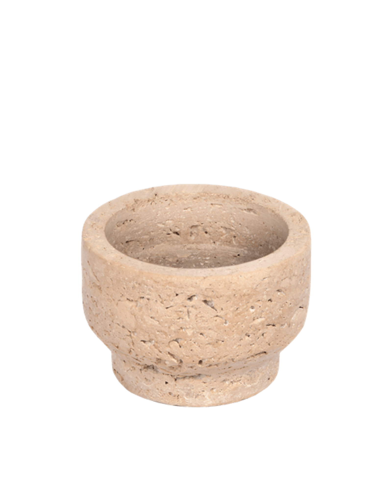 Uyuni Kaarsenhouder - Travertine - desert beige - 8x5cm