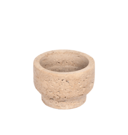 Uyuni Kaarsenhouder - Travertine - desert beige - 8x5cm