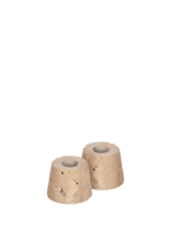 Uyuni Kaarsenhouder - Travertine mini taper S - set of 2