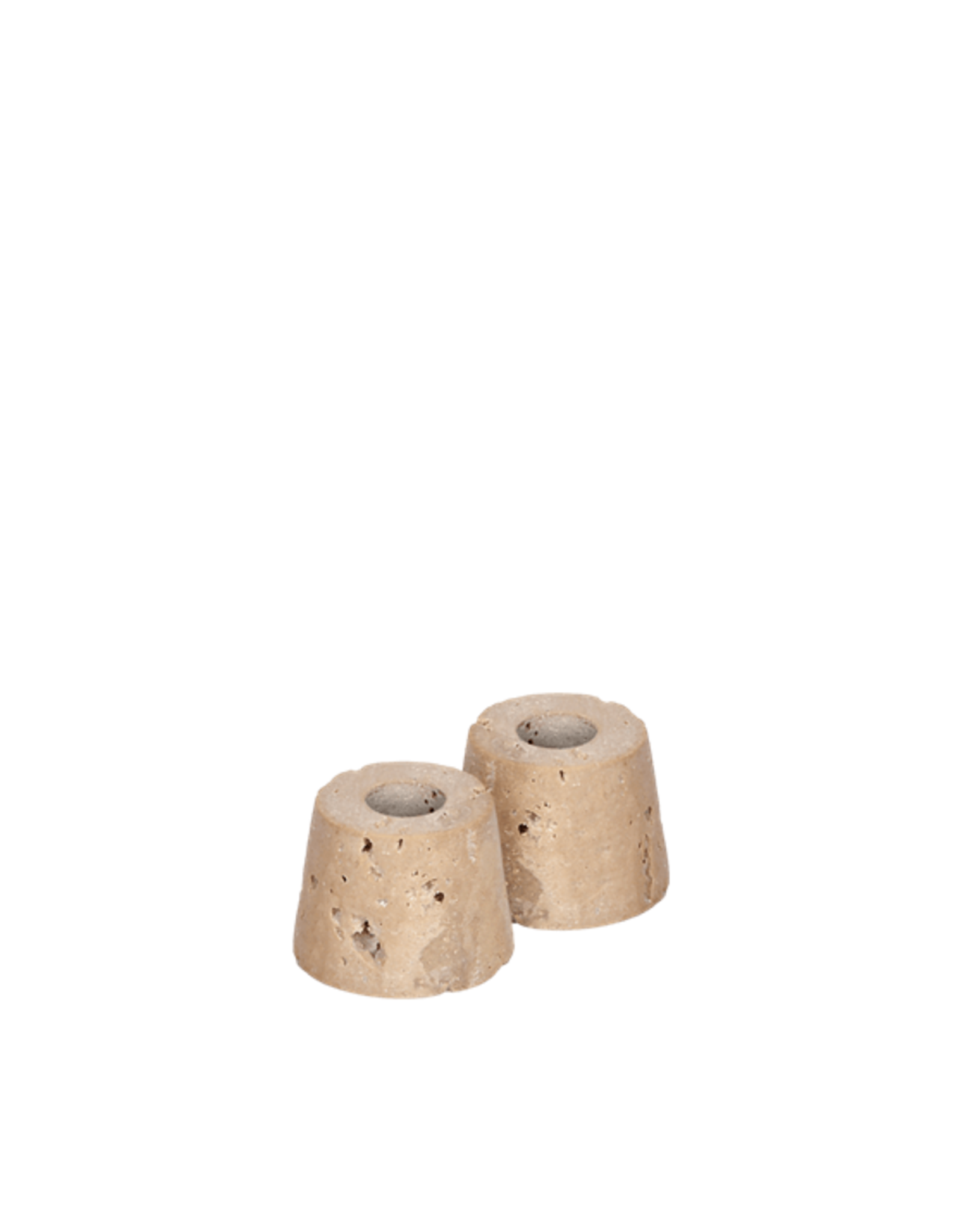 Uyuni Kaarsenhouder - Travertine mini taper S - set of 2