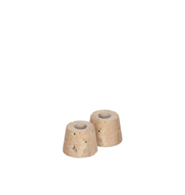 Uyuni Kaarsenhouder - Travertine mini taper S - set of 2