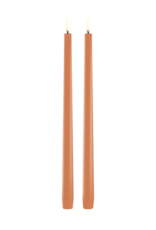 Uyuni Ledkaars - Slim taper candle - Apricot- set of 2