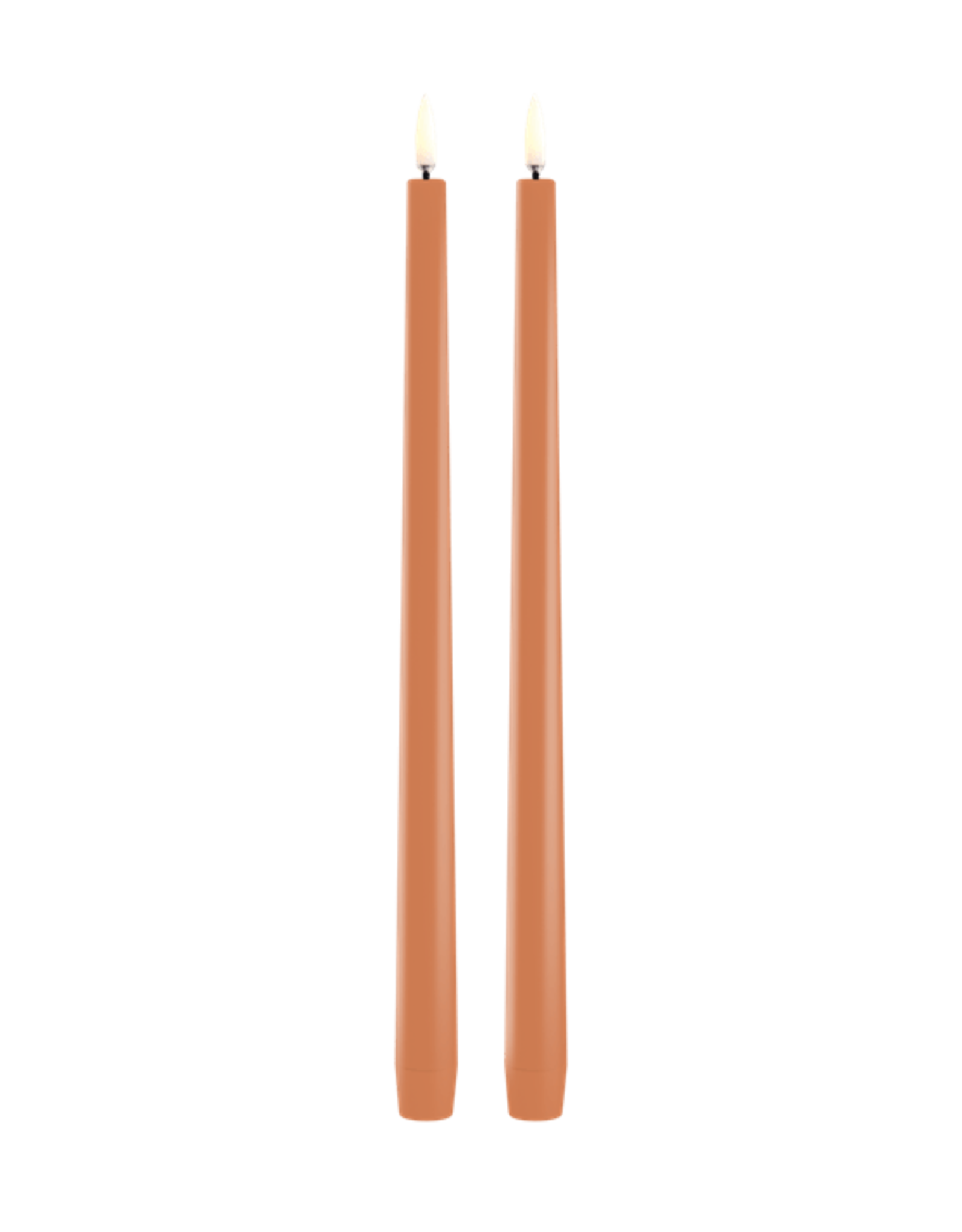Uyuni Ledkaars - Slim taper candle - Apricot- set of 2