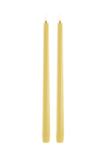 Ledkaars - Slim taper candle - Yellow - set of 2