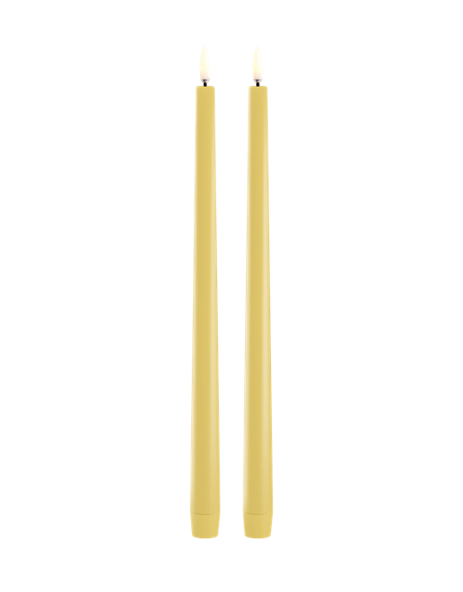 Ledkaars - Slim taper candle - Yellow - set of 2