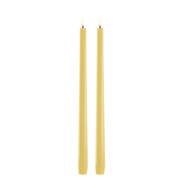 Uyuni Ledkaars - Slim taper candle - Yellow - set of 2