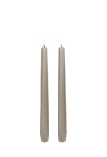 Ledkaars - Taper candle - Sandstone - set of 2