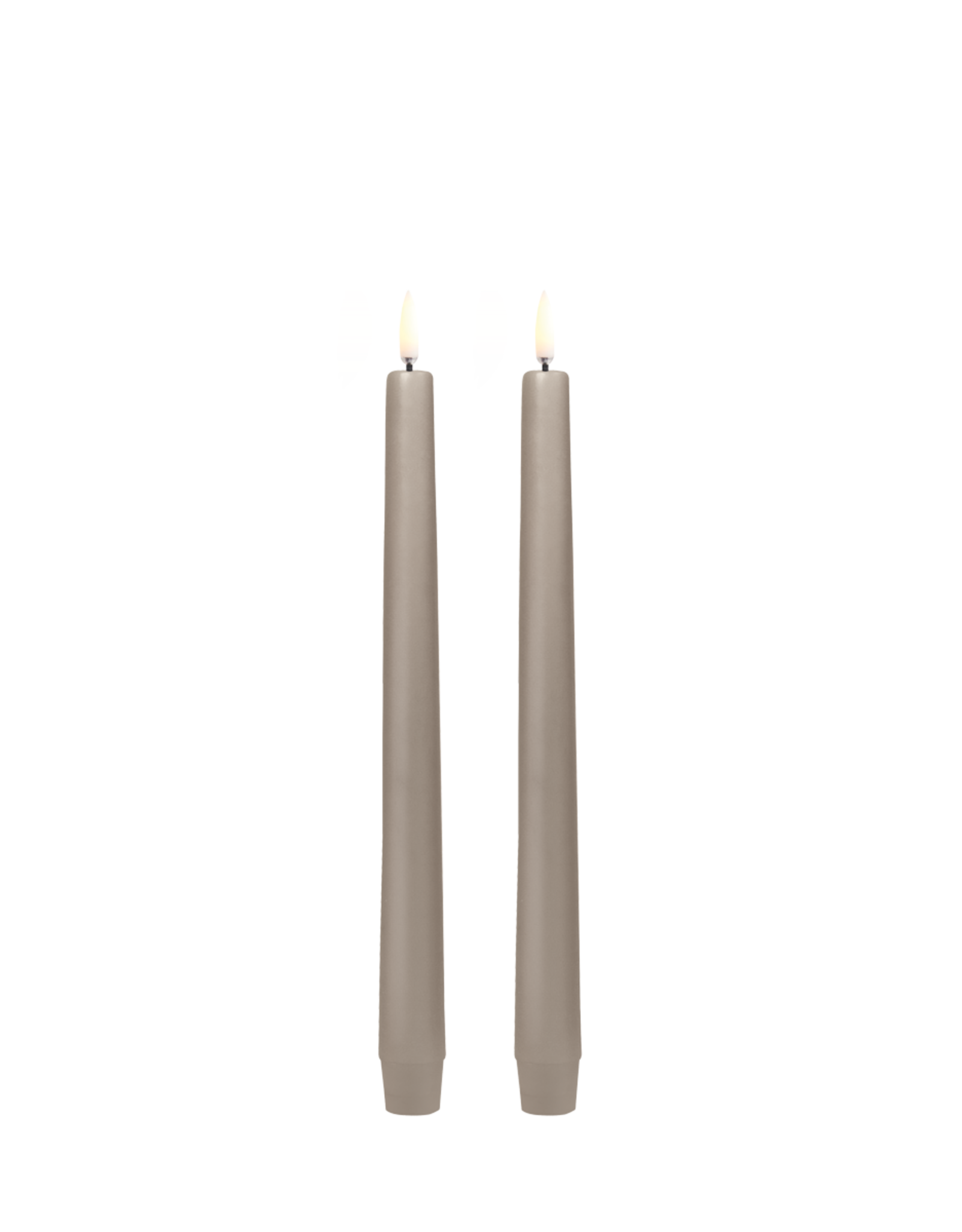 Ledkaars - Taper candle - Sandstone - set of 2
