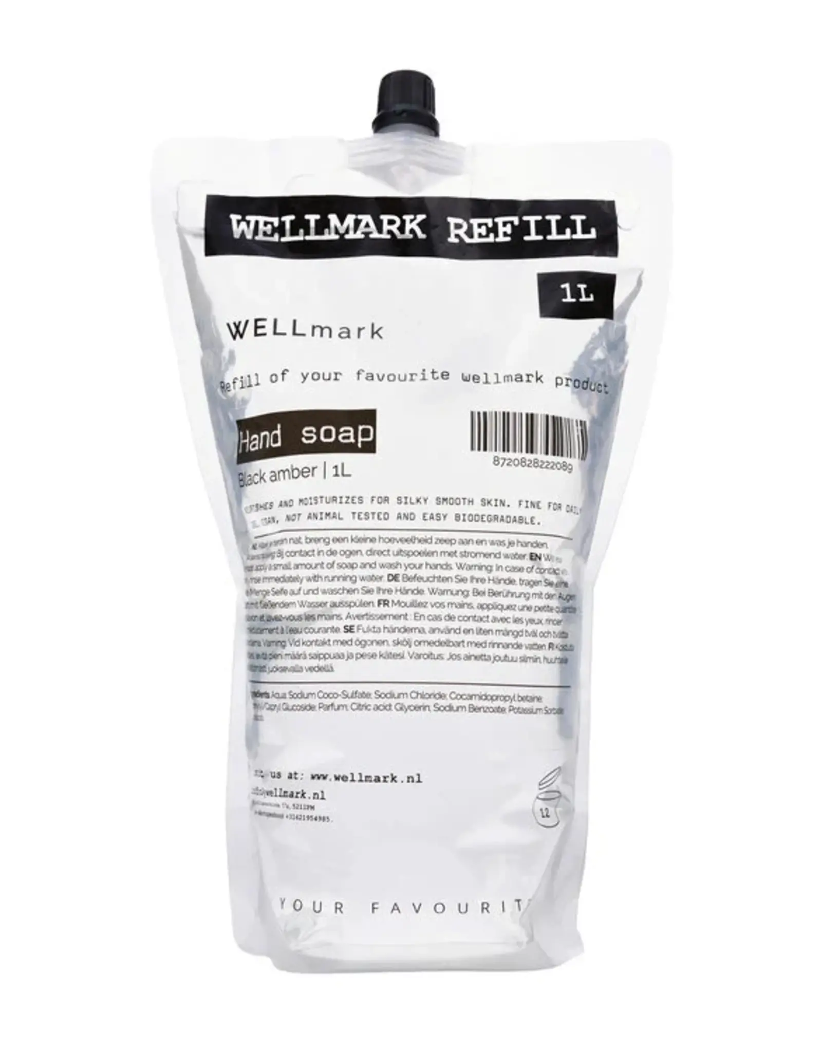 Wellmark Navulling handzeep 1L - Black Amber