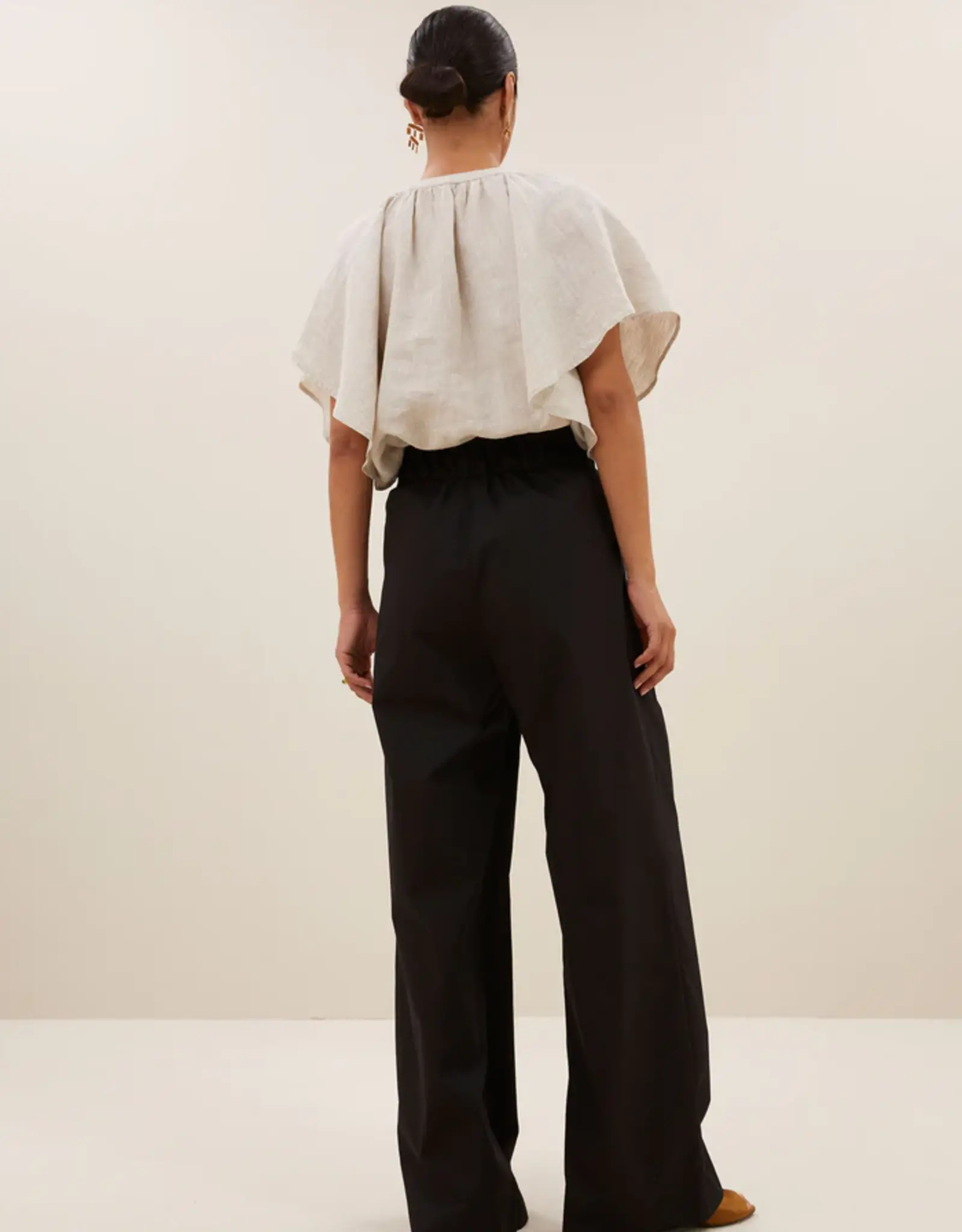 By-bar Broek - Benji poplin - black