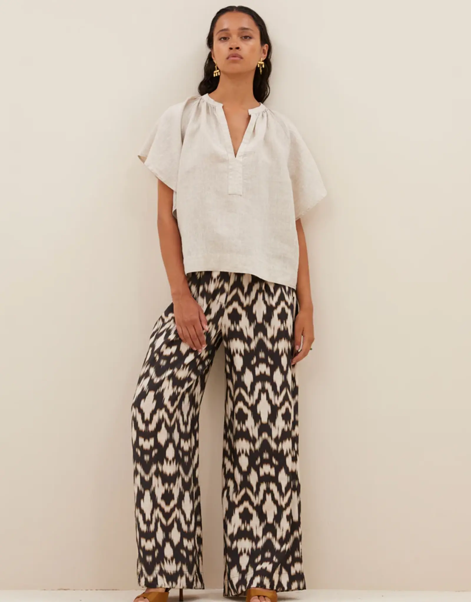 By-bar Broek - Benji brown batik