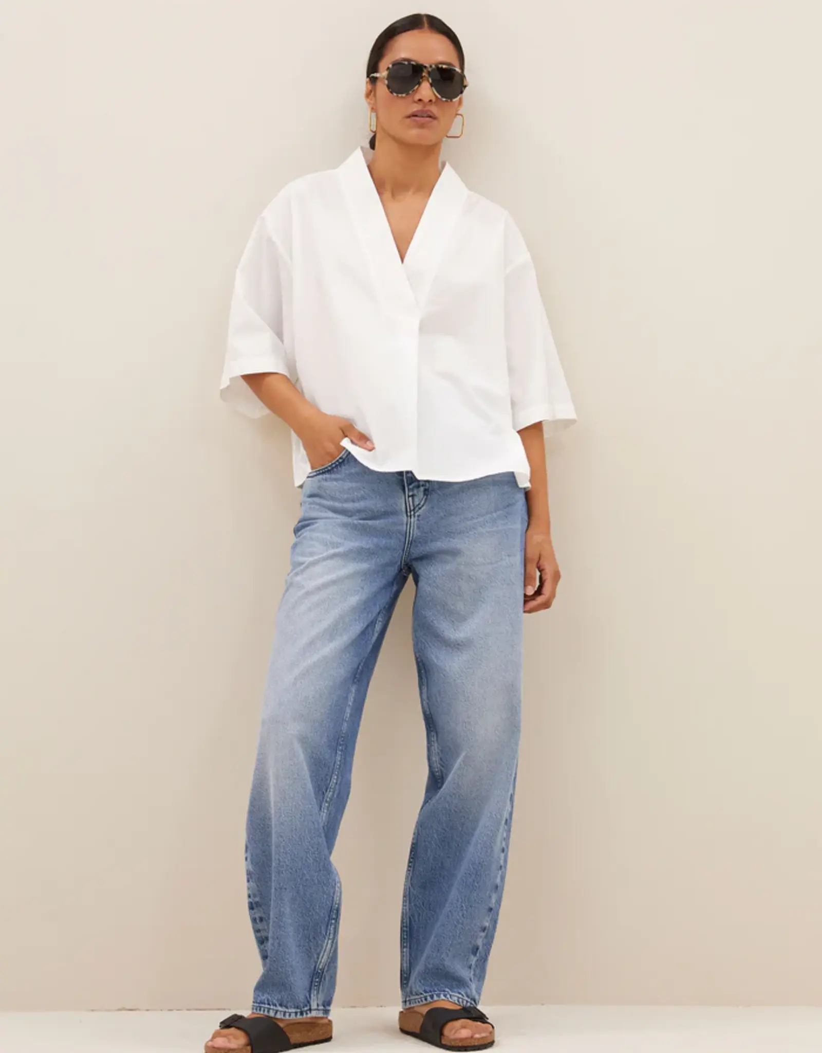 By-bar Blouse - Owen poplin - wit
