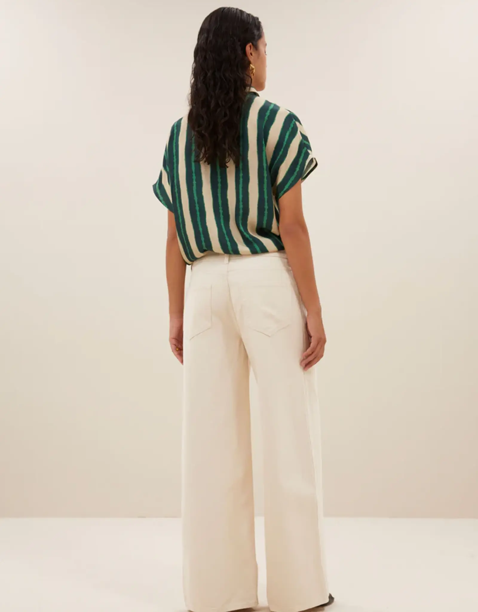 By-bar Blouse - Karly tie dye stripe - groen