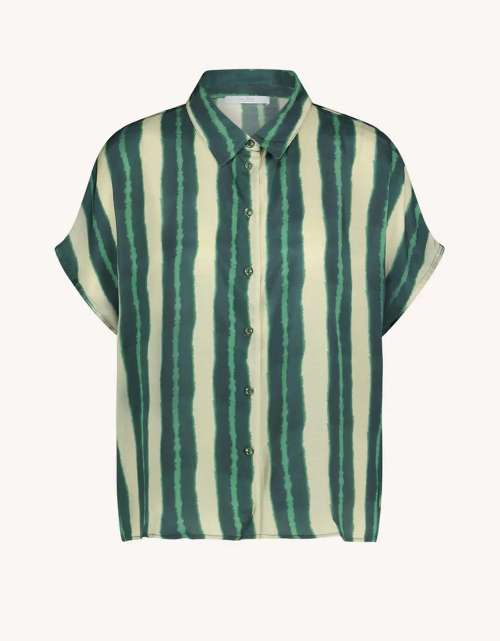 By-bar Blouse - Karly tie dye stripe - groen