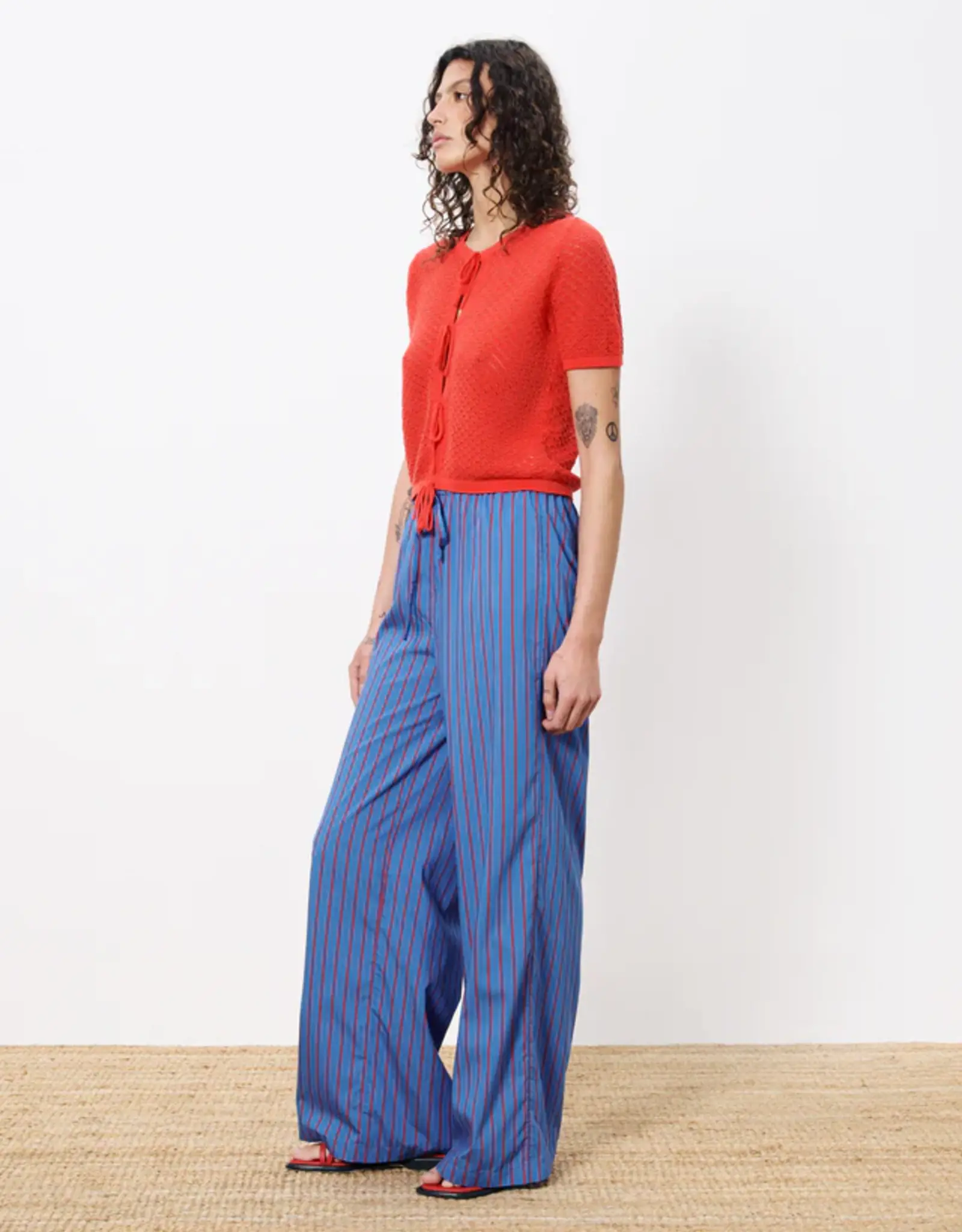 Broek - Edeline - blauw/rood