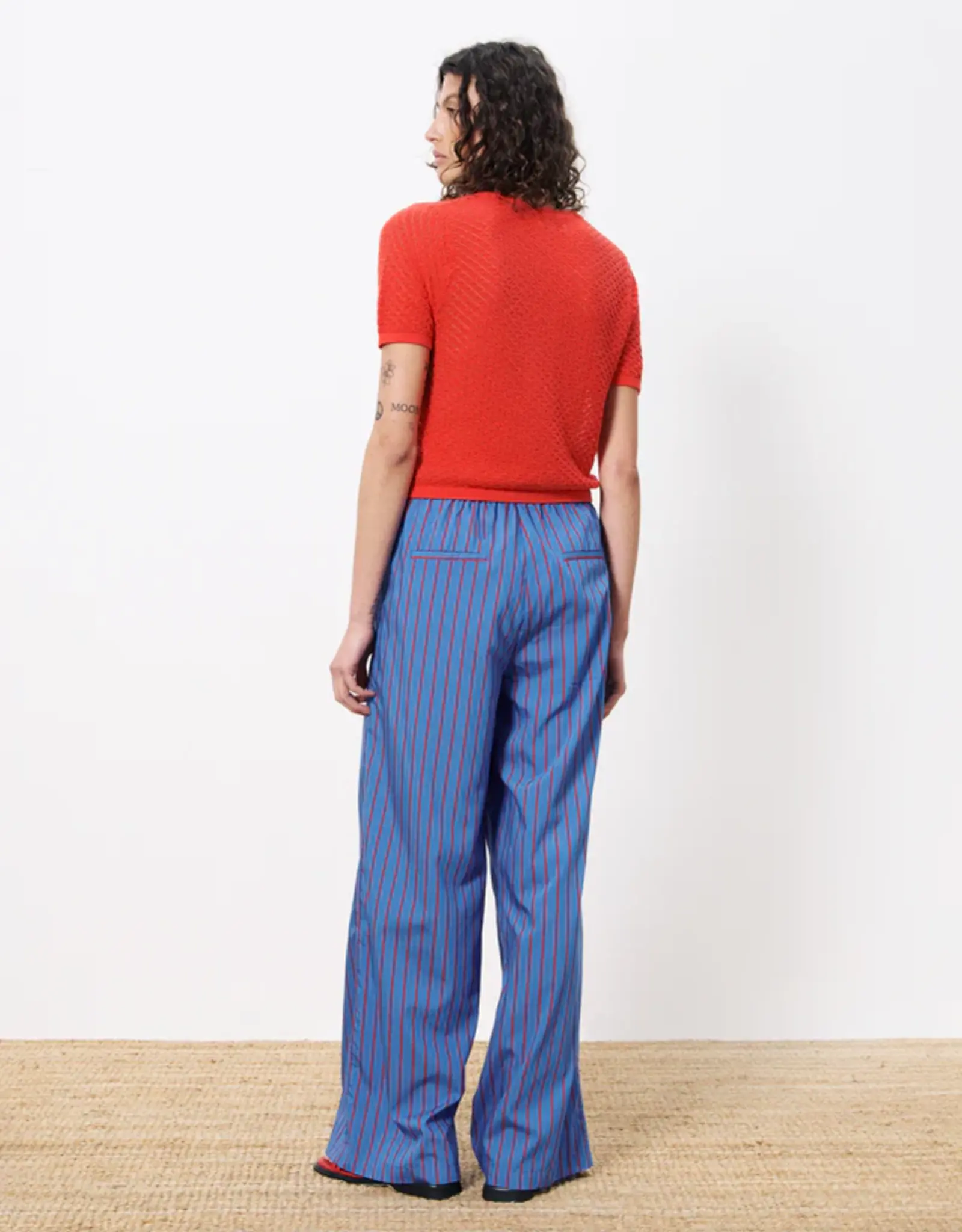 Broek - Edeline - blauw/rood