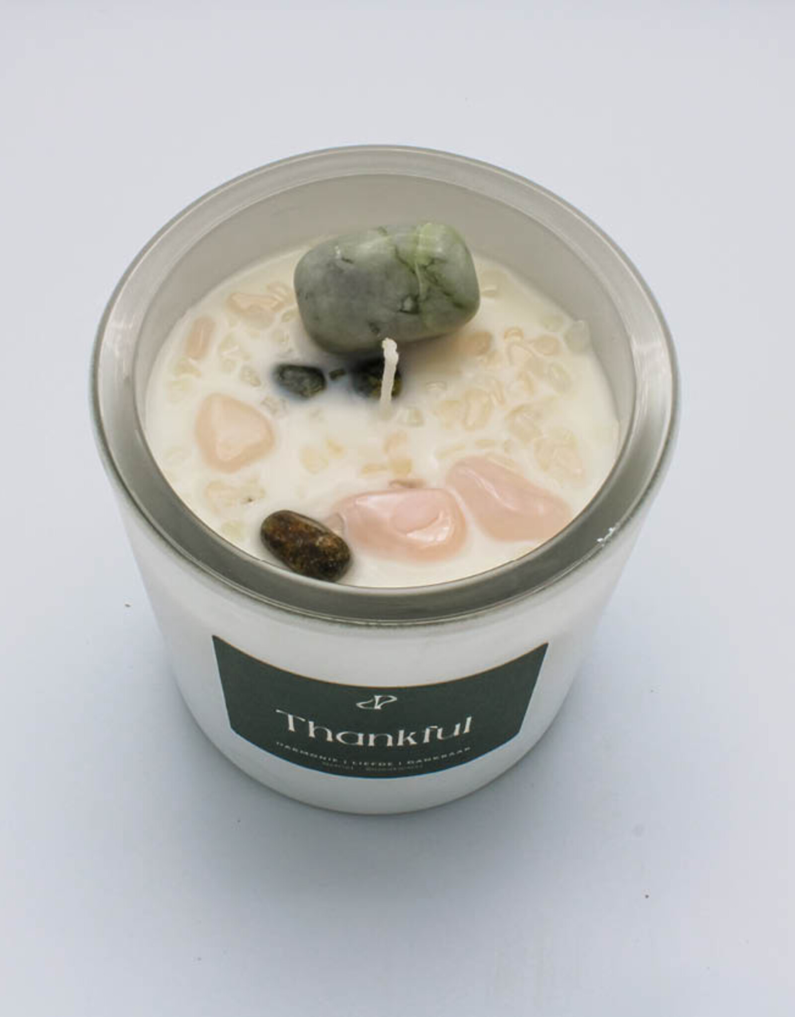 Pottie Pot Geurkaars met edelstenen - Thankful