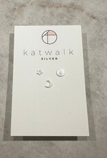 Katwalk Oorbel - Zon maan ster - Zilver
