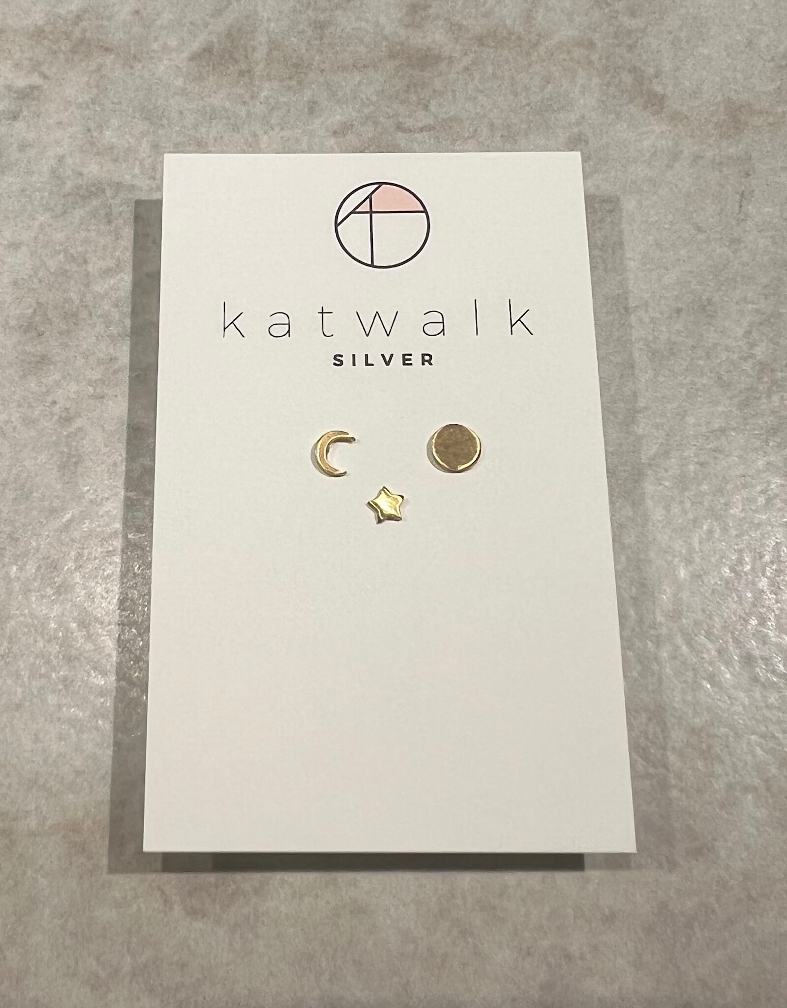 Katwalk Oorbel - Zon maan ster - goud