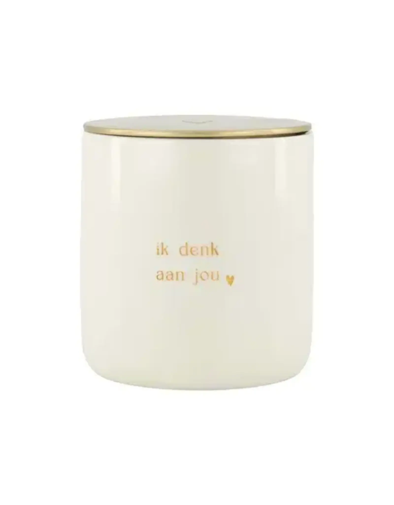 Zusss Geurkaars - Keramiek ik denk aan jou wit/goud