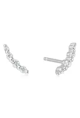Ania Haie Oorbel - Silver bezel beaded stone stud