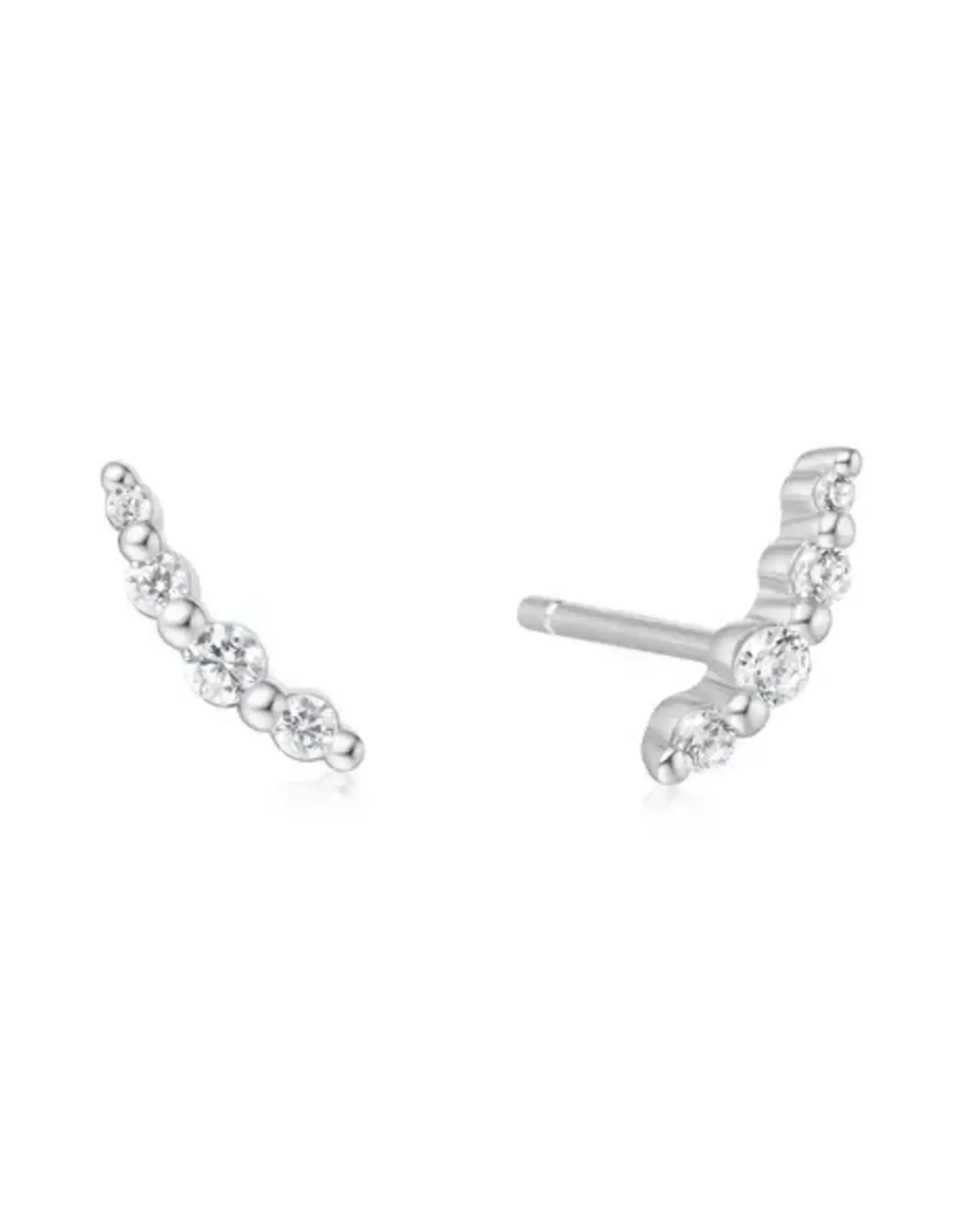 Ania Haie Oorbel - Silver bezel beaded stone stud