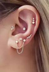 Ania Haie Oorbel - bezel beaded stone stud - zilver